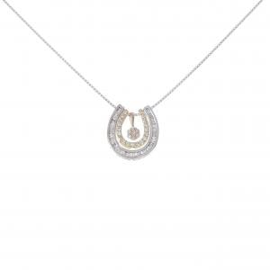 K18スリーカラー 2WAY ホースシュー ダイヤモンド ネックレス 0.30CT