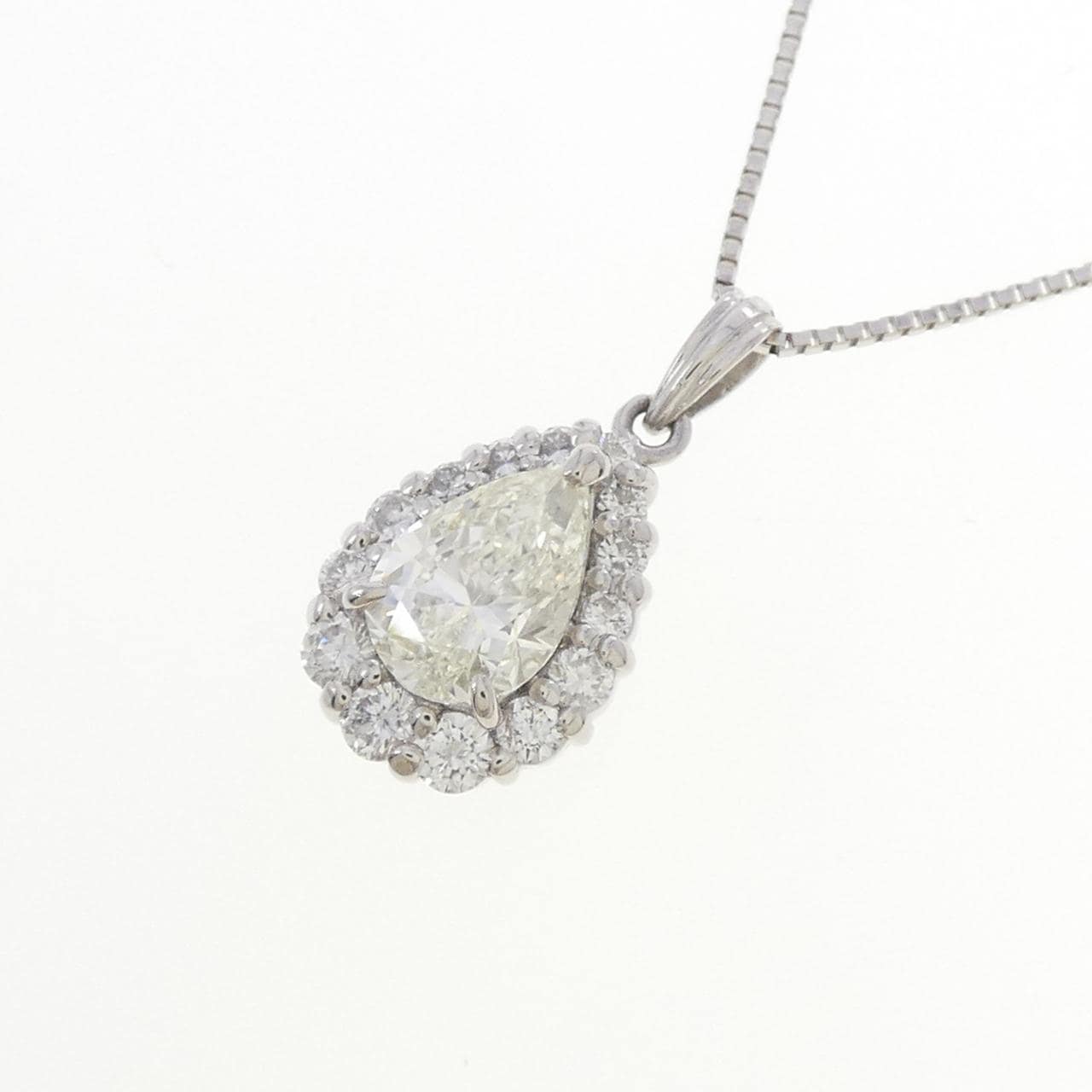 PT900/PT850 ダイヤモンド ネックレス 1.038CT M SI1 ペアシェイプ