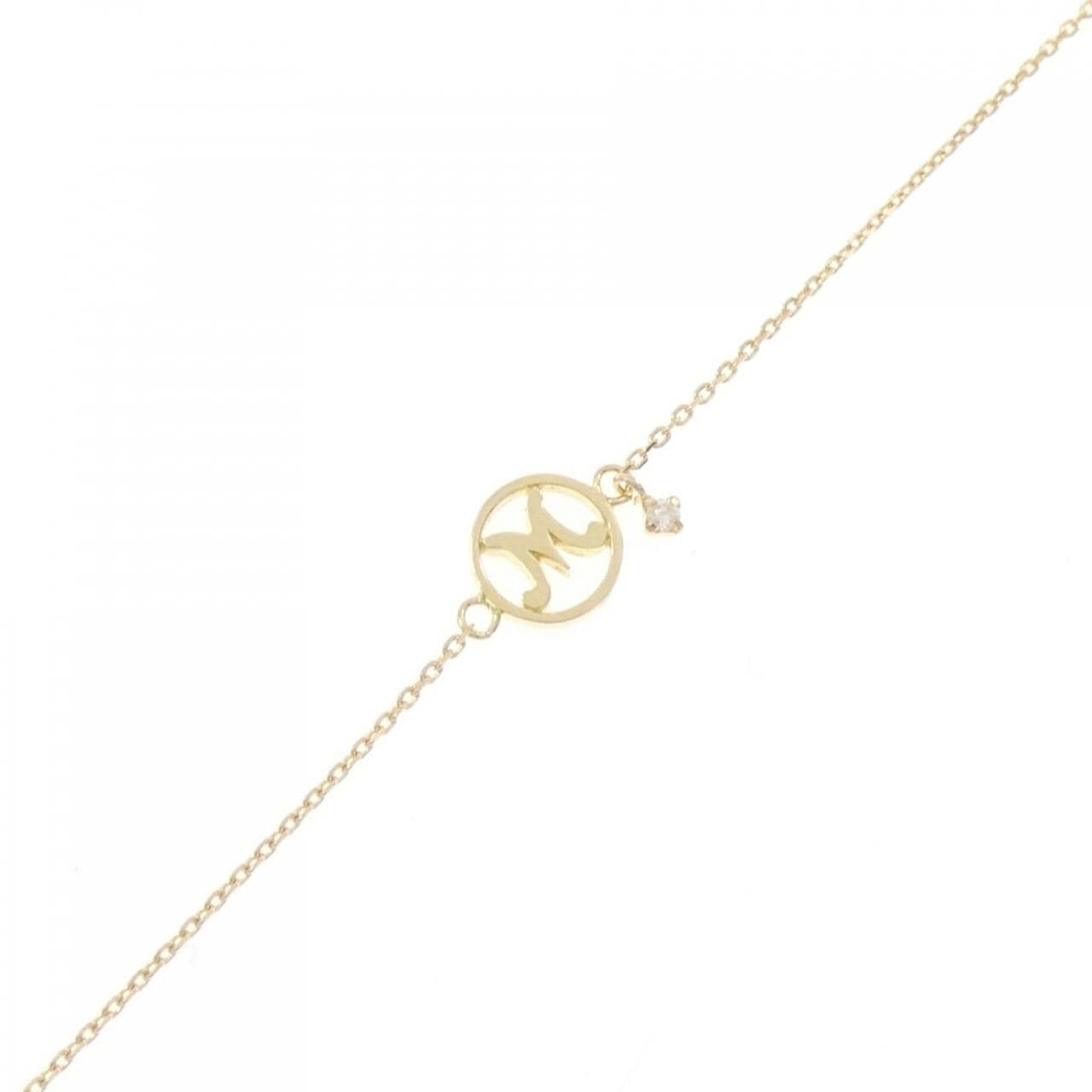 K18YG イニシャル ダイヤモンド ブレスレット