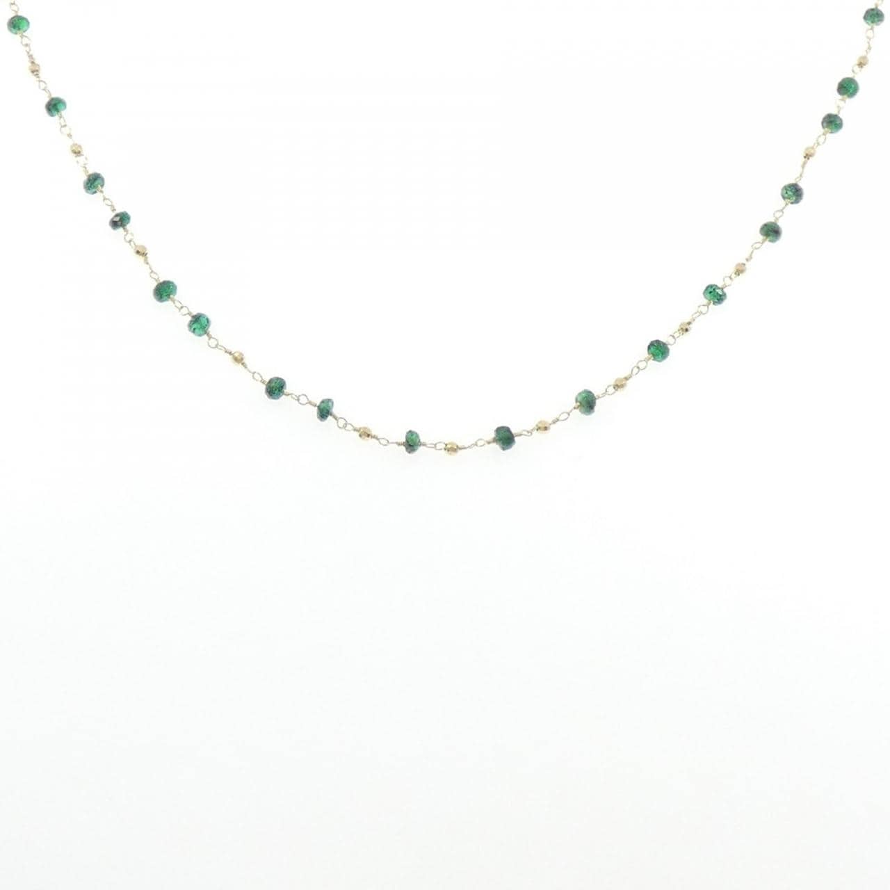 K18YG エメラルド ネックレス 8.00CT