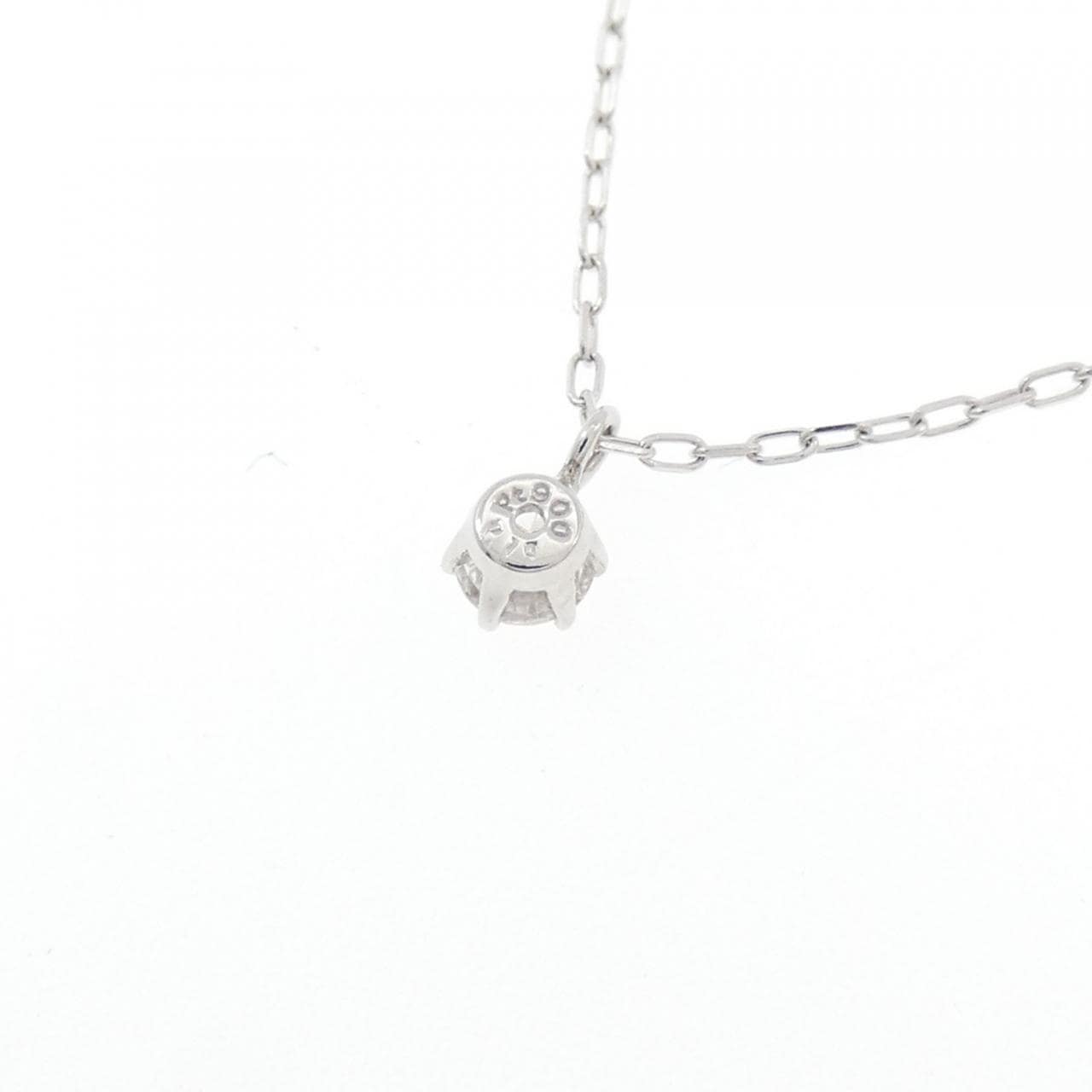 PT900/PT850 ソリティア ダイヤモンド ネックレス 0.10CT