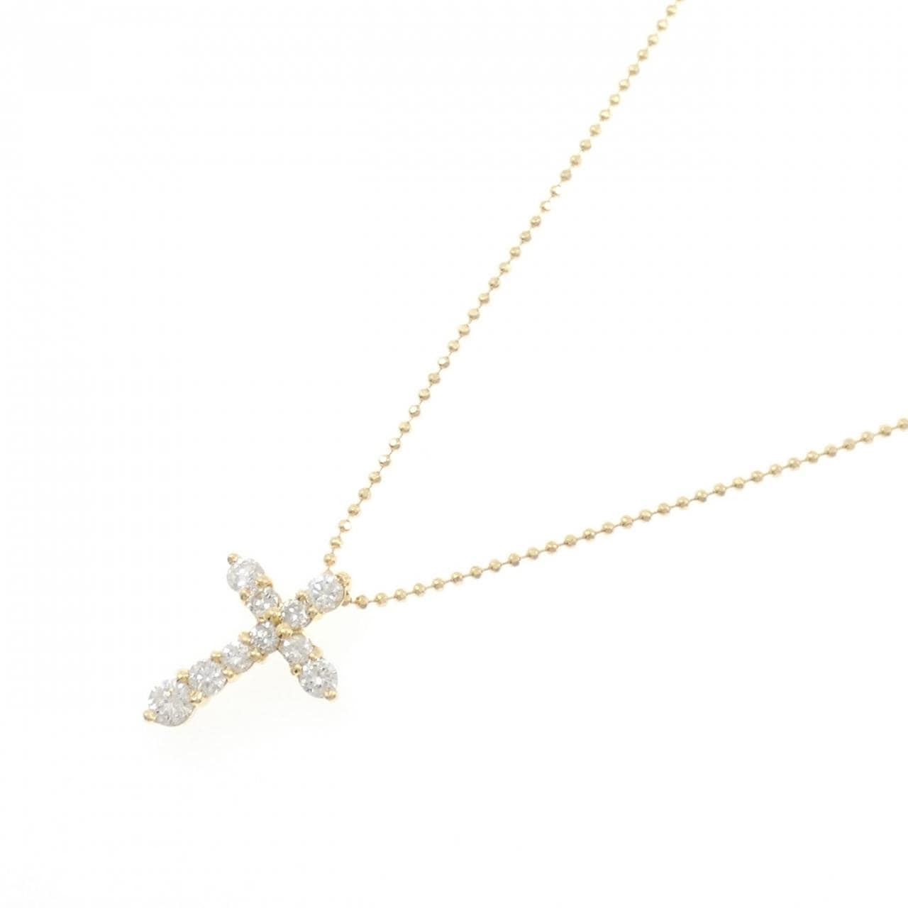 K18YG クロス ダイヤモンド ネックレス 0.50CT