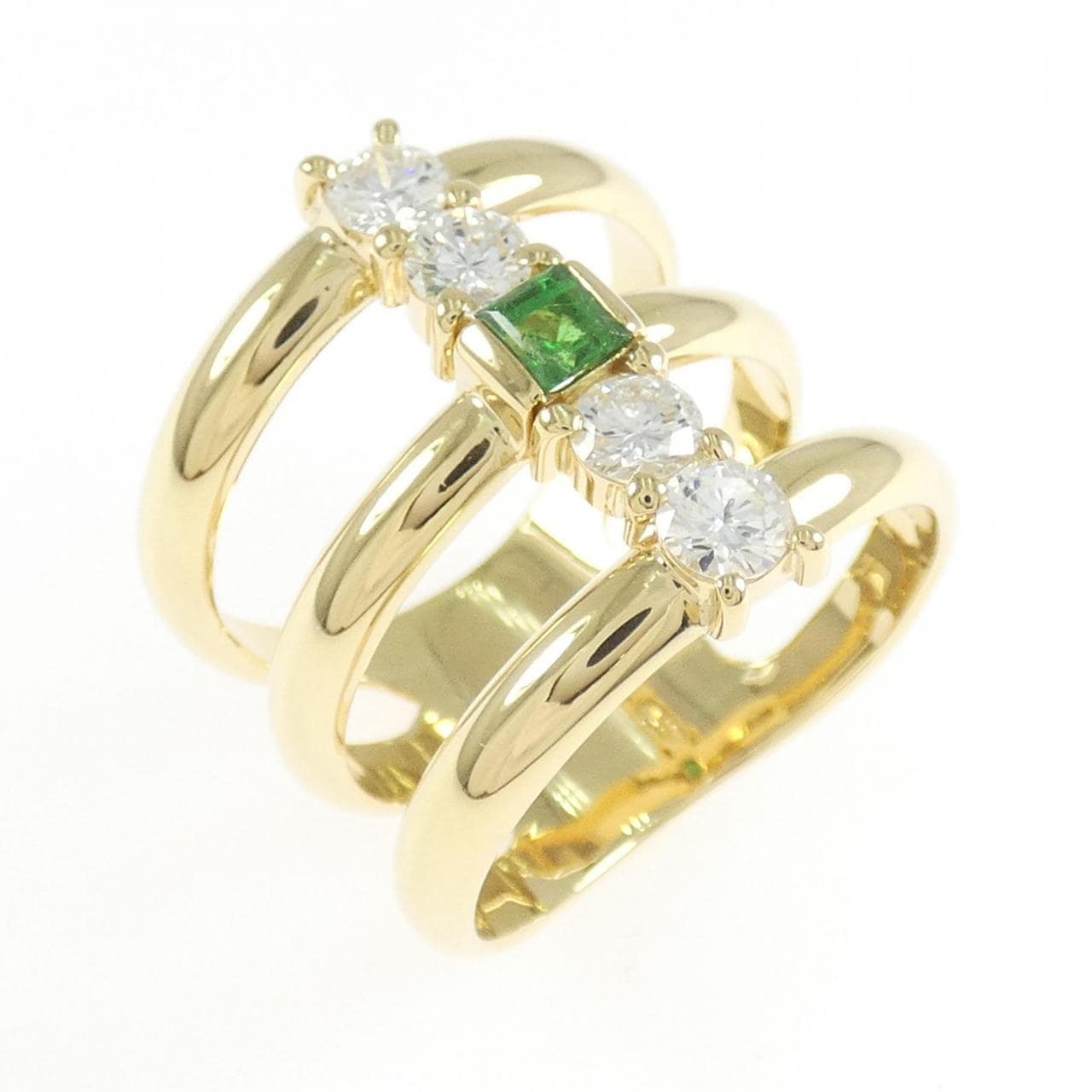 K18YG グリーンガーネット リング 0.27CT