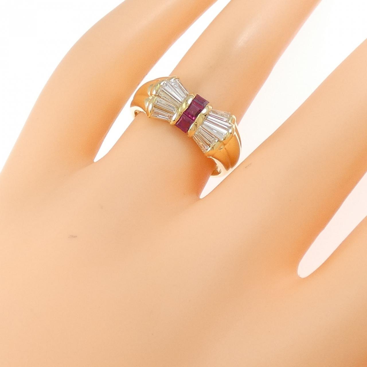 K18YG紅寶石戒指0.34CT
