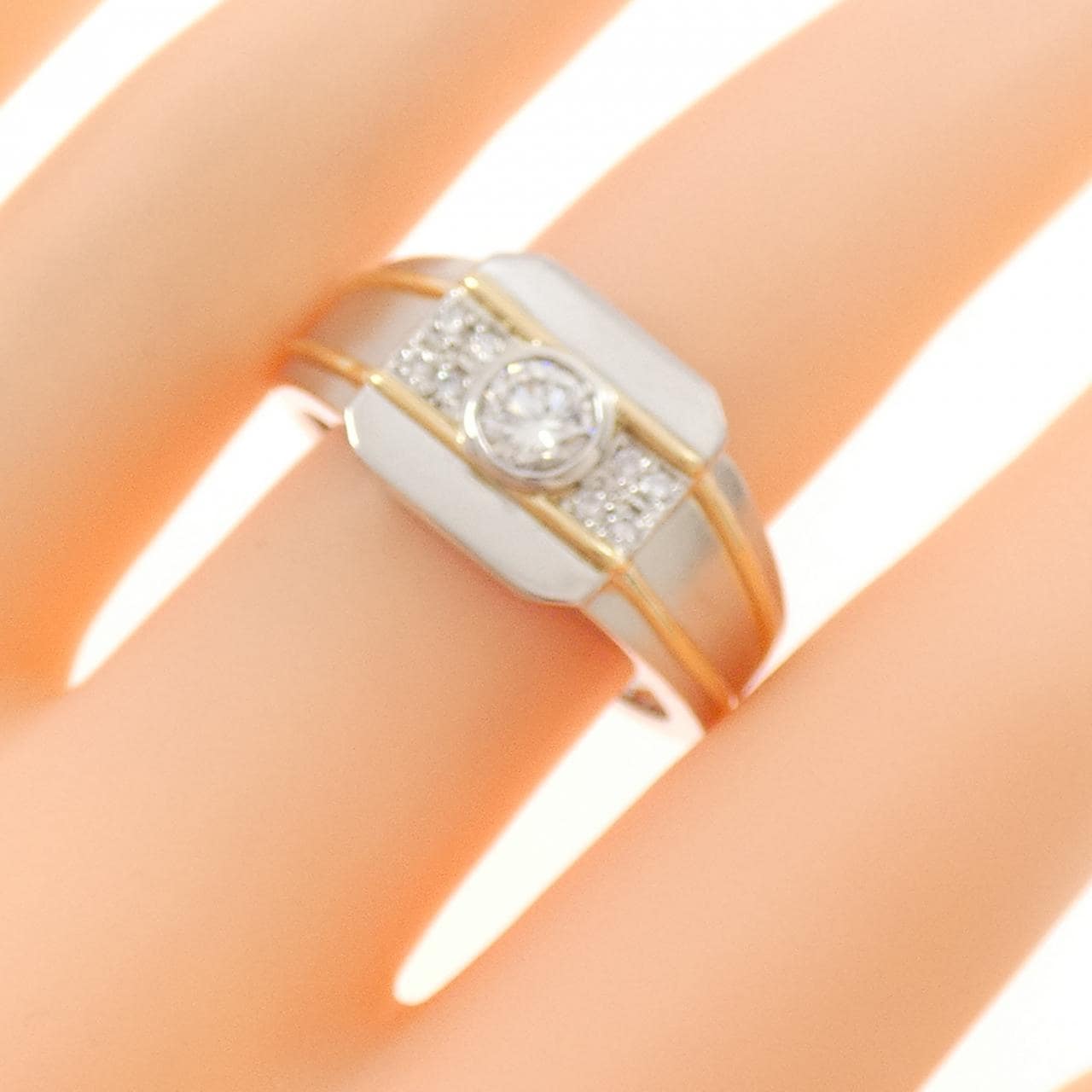 PT900/K18YG ダイヤモンド リング 0.398CT