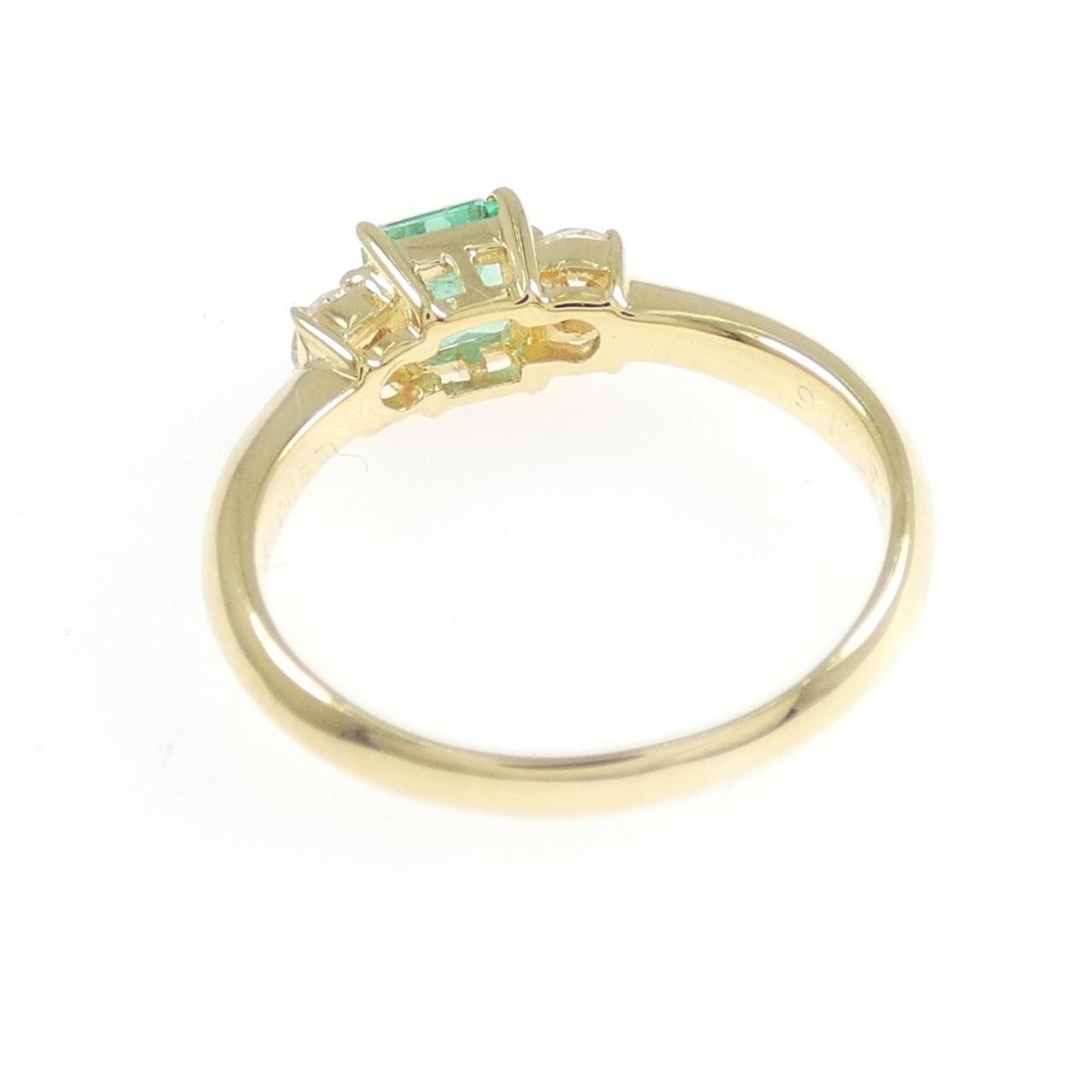 K18YG エメラルド リング 0.37CT