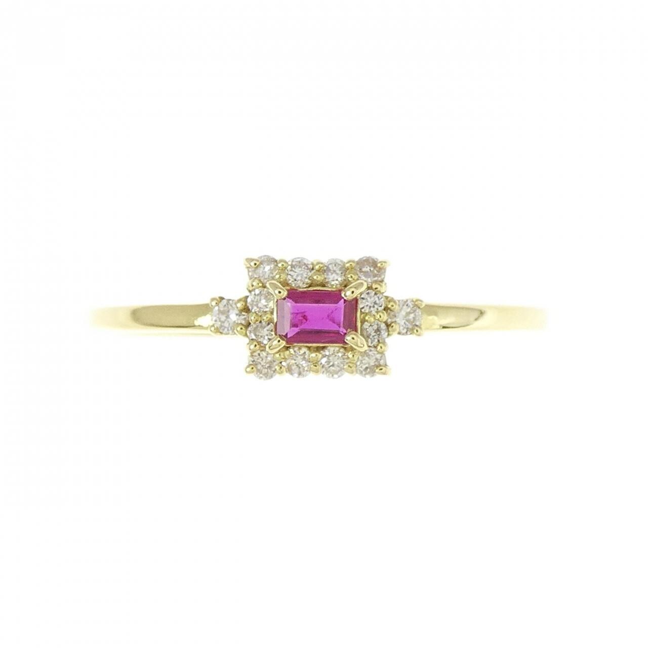 [BRAND NEW] K18YG Ruby Ring 0.09CT