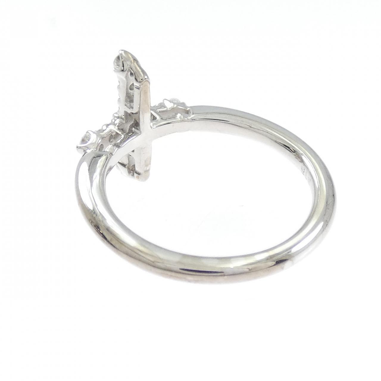 K18WG クロス ダイヤモンド リング 0.18CT