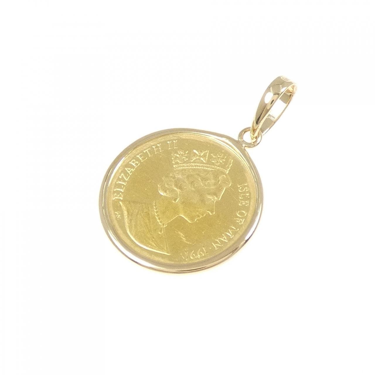 K18YG(枠) コイン ペンダント