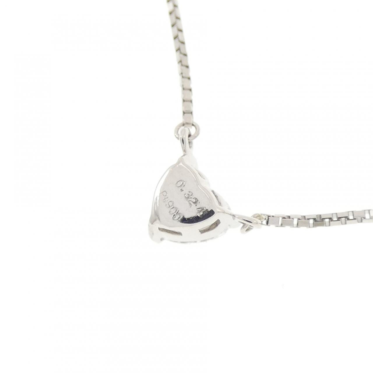 PT900/PT850 ハート ダイヤモンド ネックレス 0.324CT