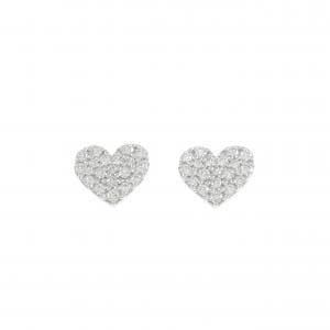 K18WG パヴェ ハート ダイヤモンド ピアス 0.30CT