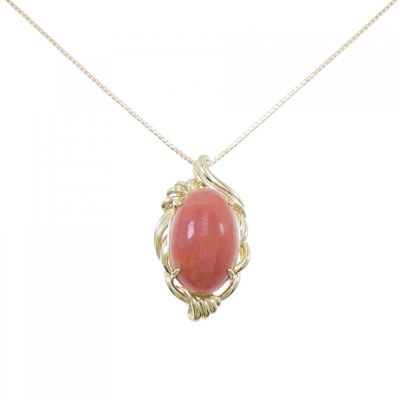 K18YG coral necklace
