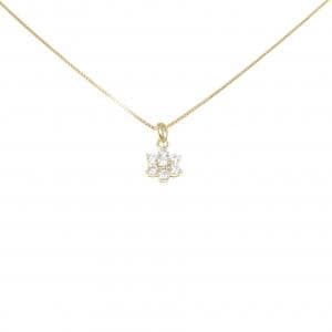 K18YG フラワー ダイヤモンド ネックレス 0.21CT