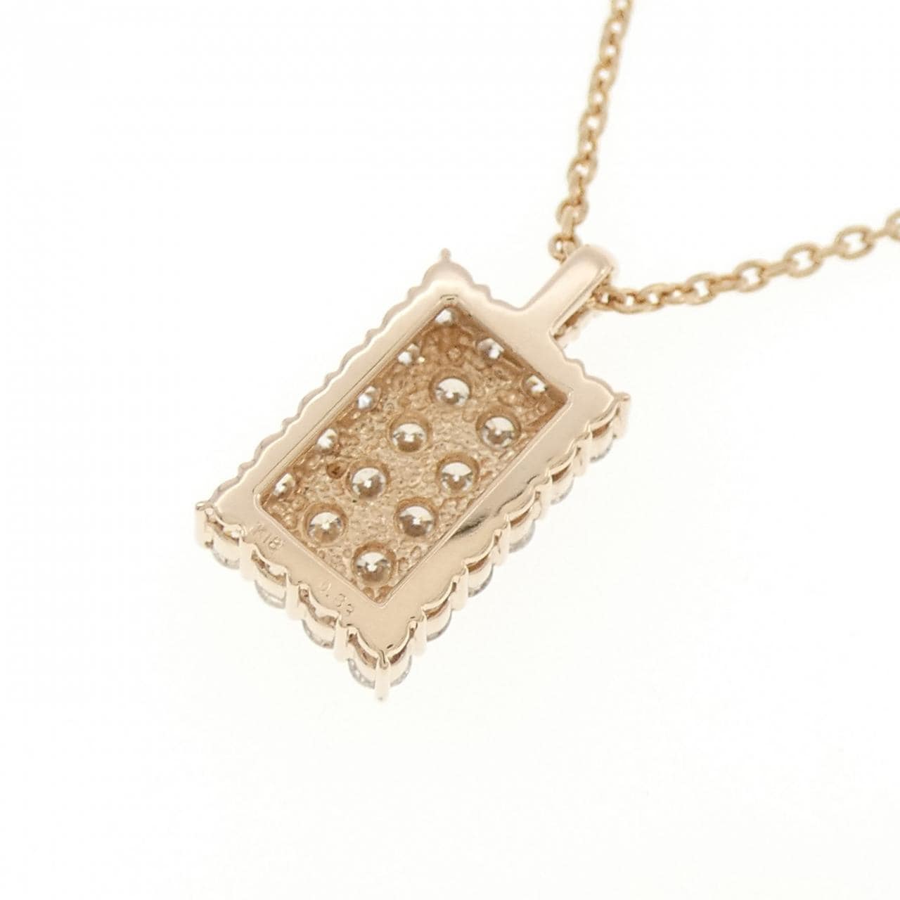 K18PG パヴェ ダイヤモンド ネックレス 0.83CT