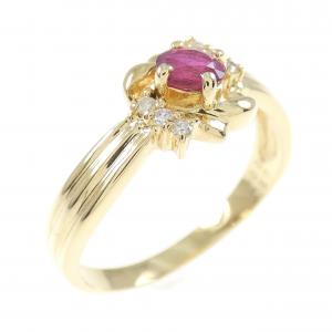 K18YG ルビー リング 0.25CT