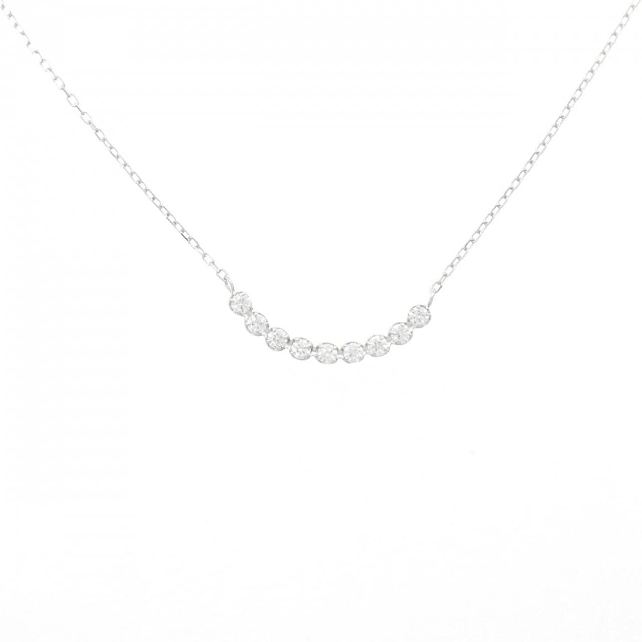 K18WG ダイヤモンド ネックレス 0.22CT