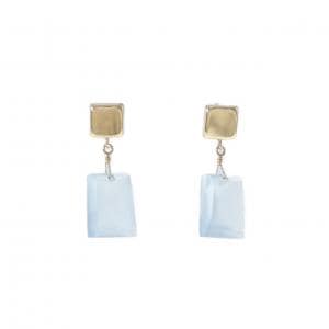 【新品】K10YG カルセドニー ピアス