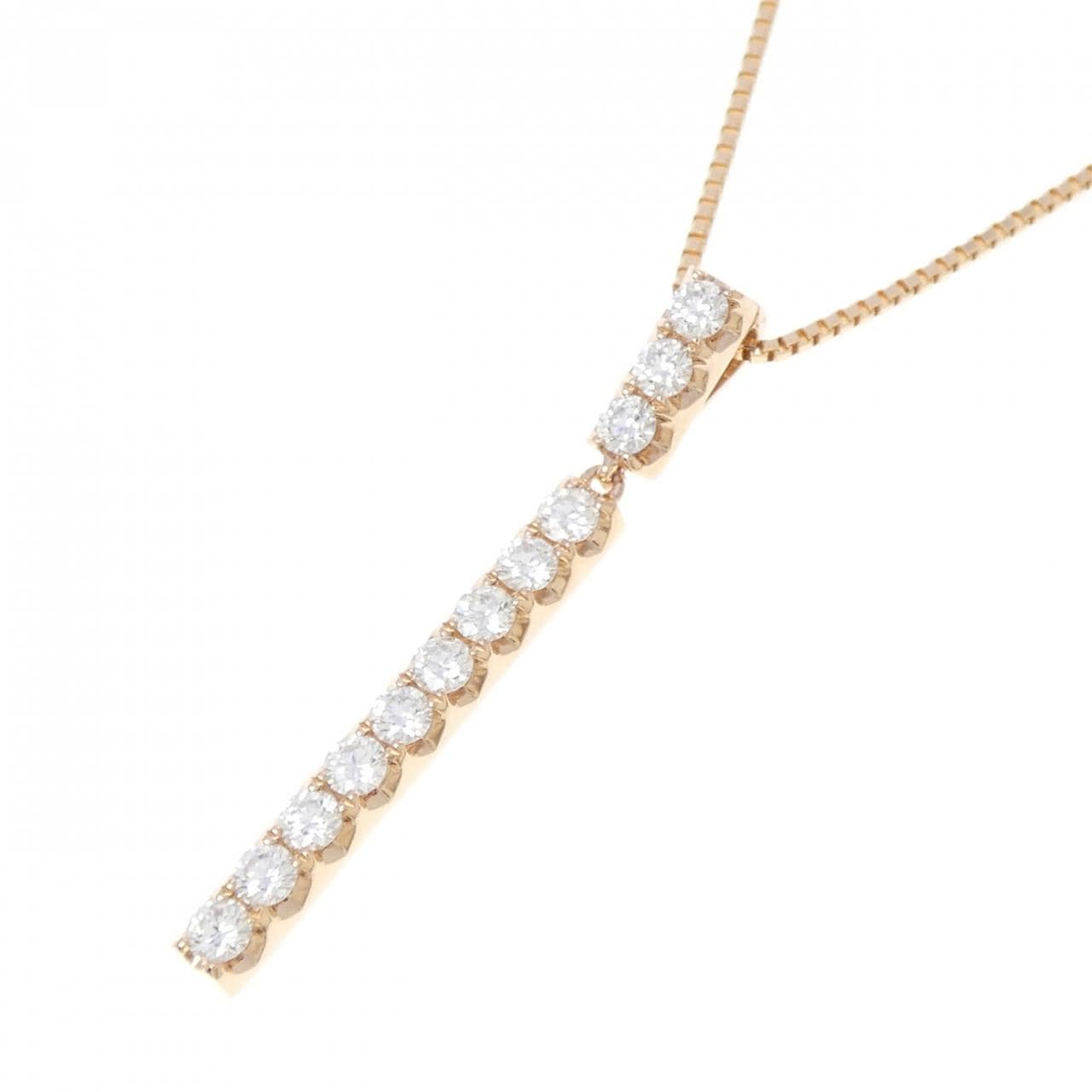 750PG/K18PG ダイヤモンド ネックレス 0.46CT