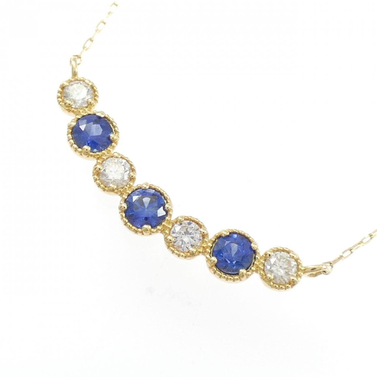 【新品】K18YG サファイヤ ネックレス 0.35CT