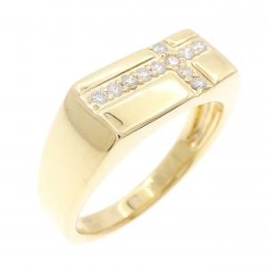 K18YG クロス ダイヤモンド リング 0.15CT
