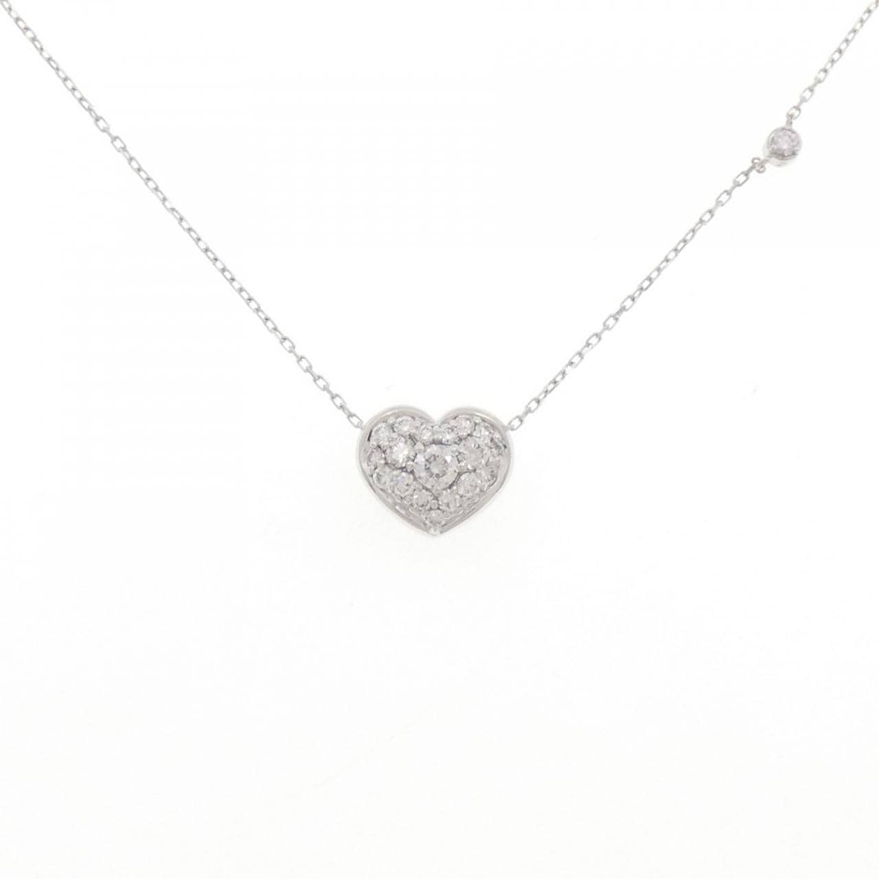 K18WG heart Diamond necklace 0.50CT