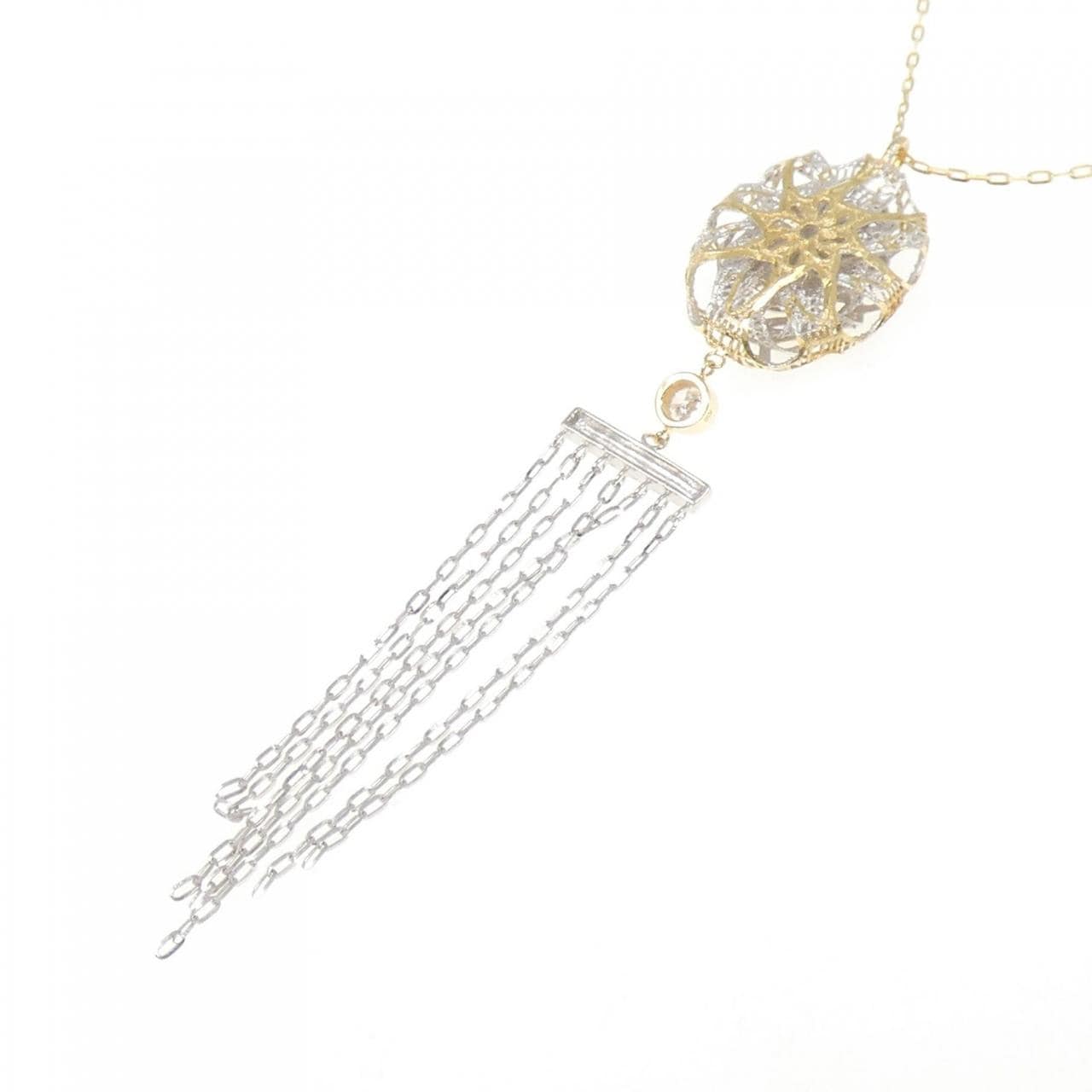 K18YG/K18WG ダイヤモンド ネックレス 0.13CT