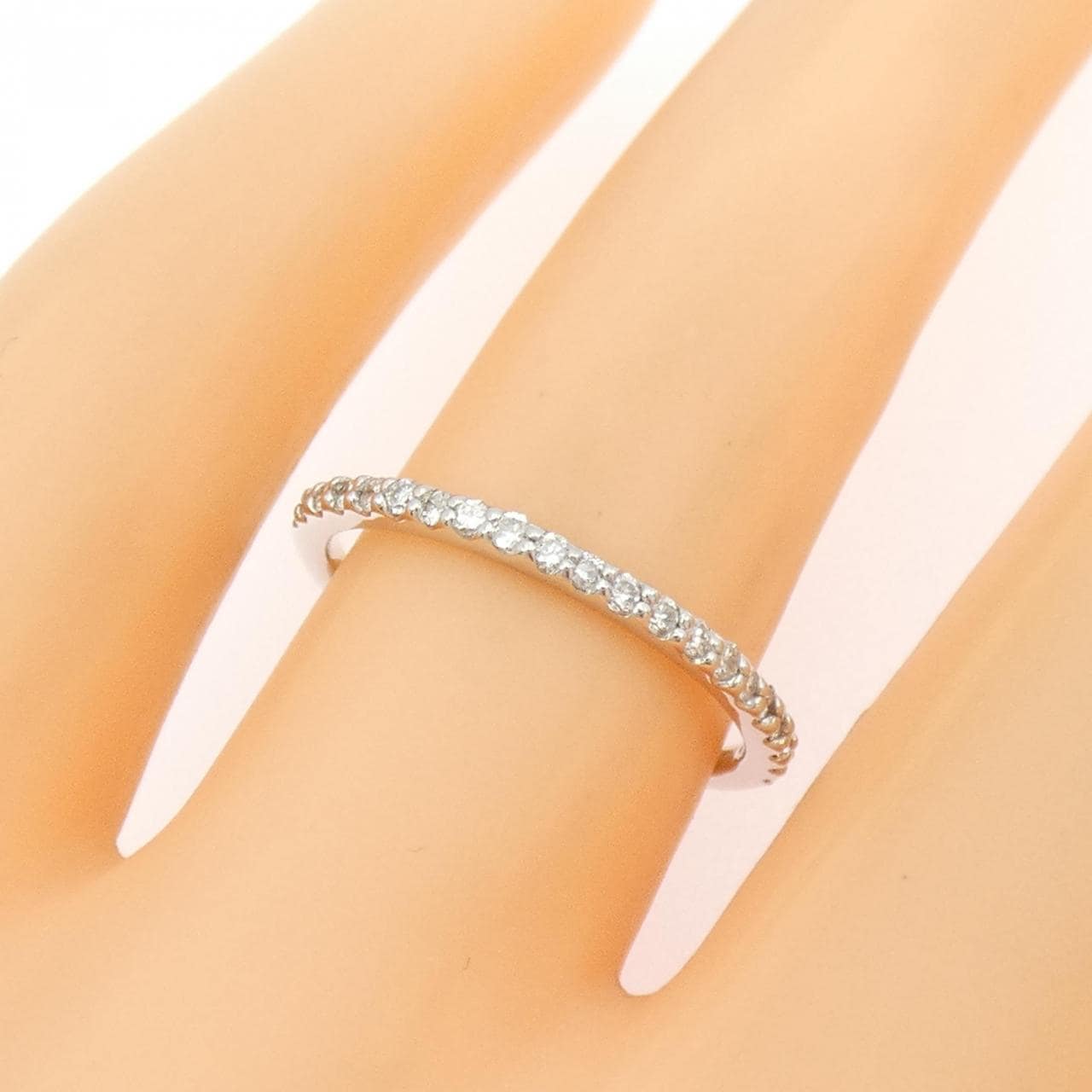 K18WG ハーフエタニティ ダイヤモンド リング 0.20CT
