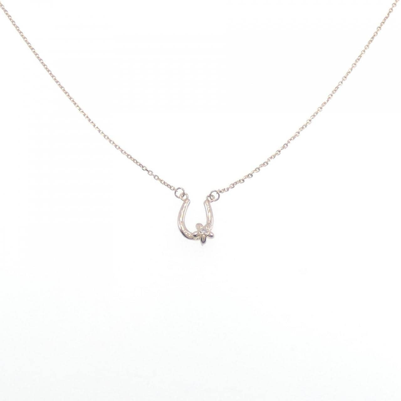 K18PG フラワー ダイヤモンド ネックレス 0.01CT | www.jarussi.com.br