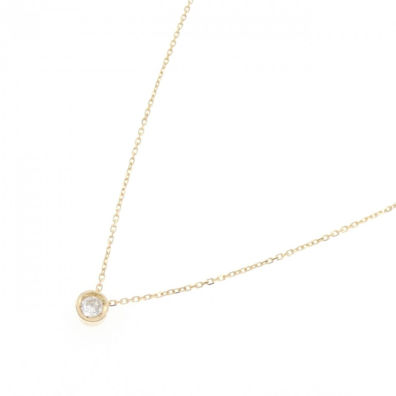 K18YG solitaire Diamond necklace 0.08CT