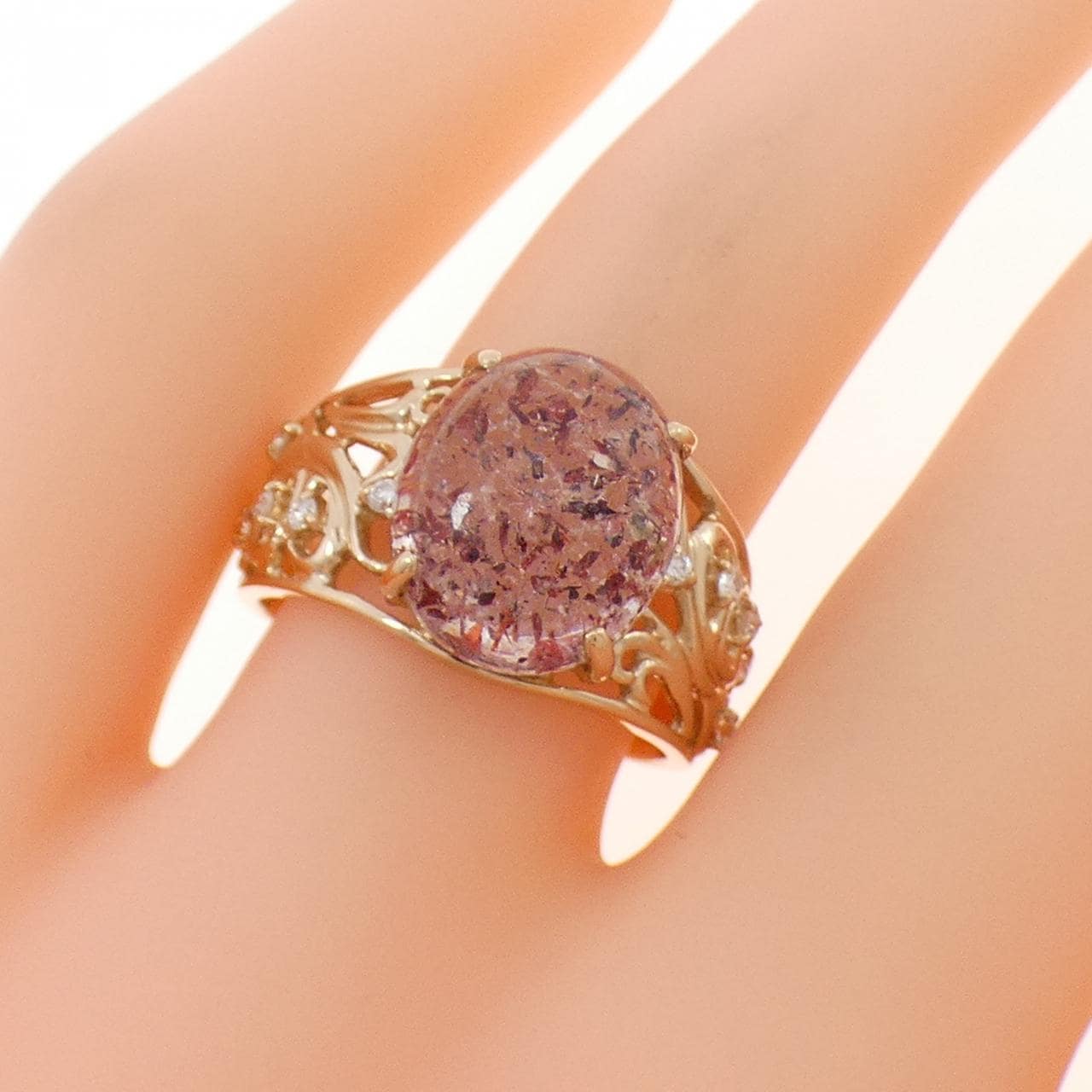 K18PG クオーツ リング 4.88CT