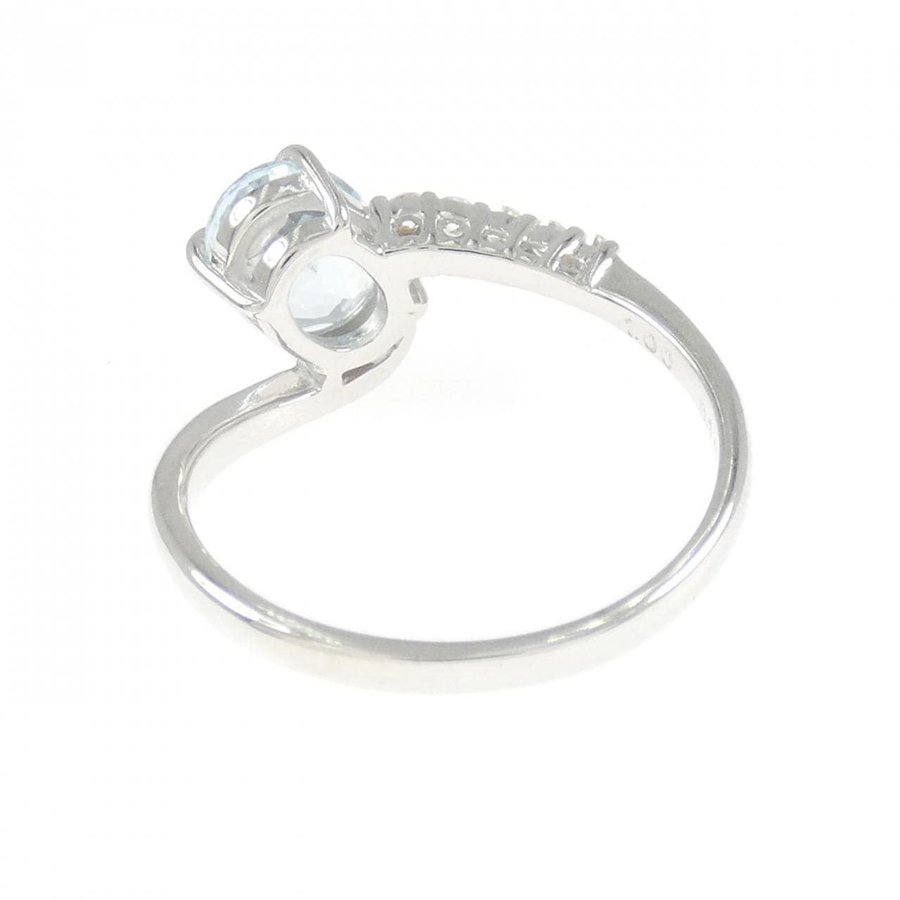 K18WG アクアマリン リング 1.00CT