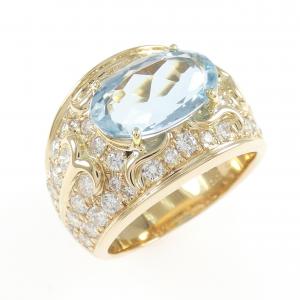 K18YG アクアマリン リング 2.65CT