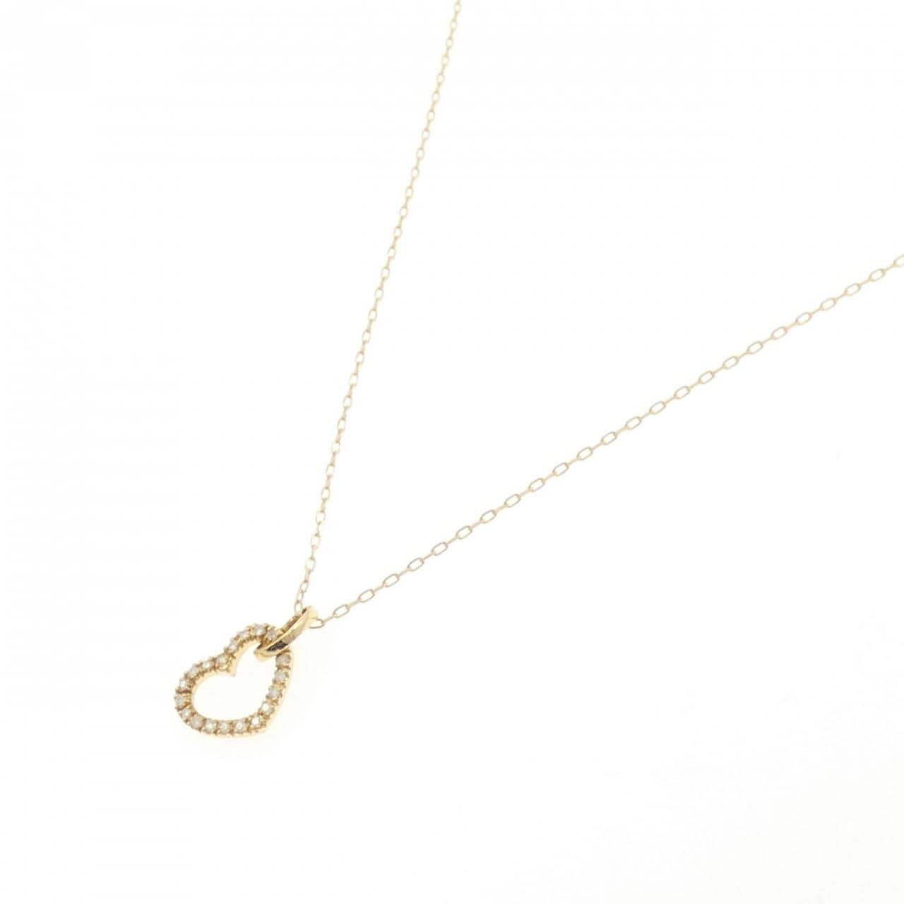 K18YG ハート ダイヤモンド ネックレス 0.15CT