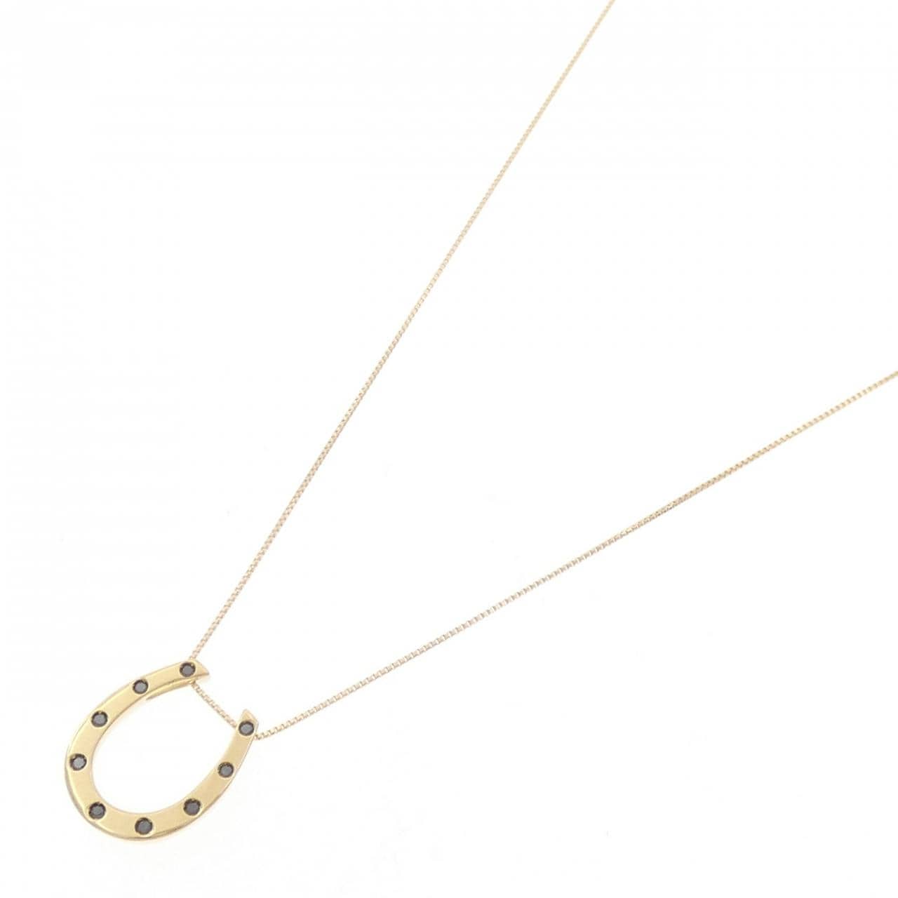 K18YG ホースシュー ダイヤモンド ネックレス 0.10CT