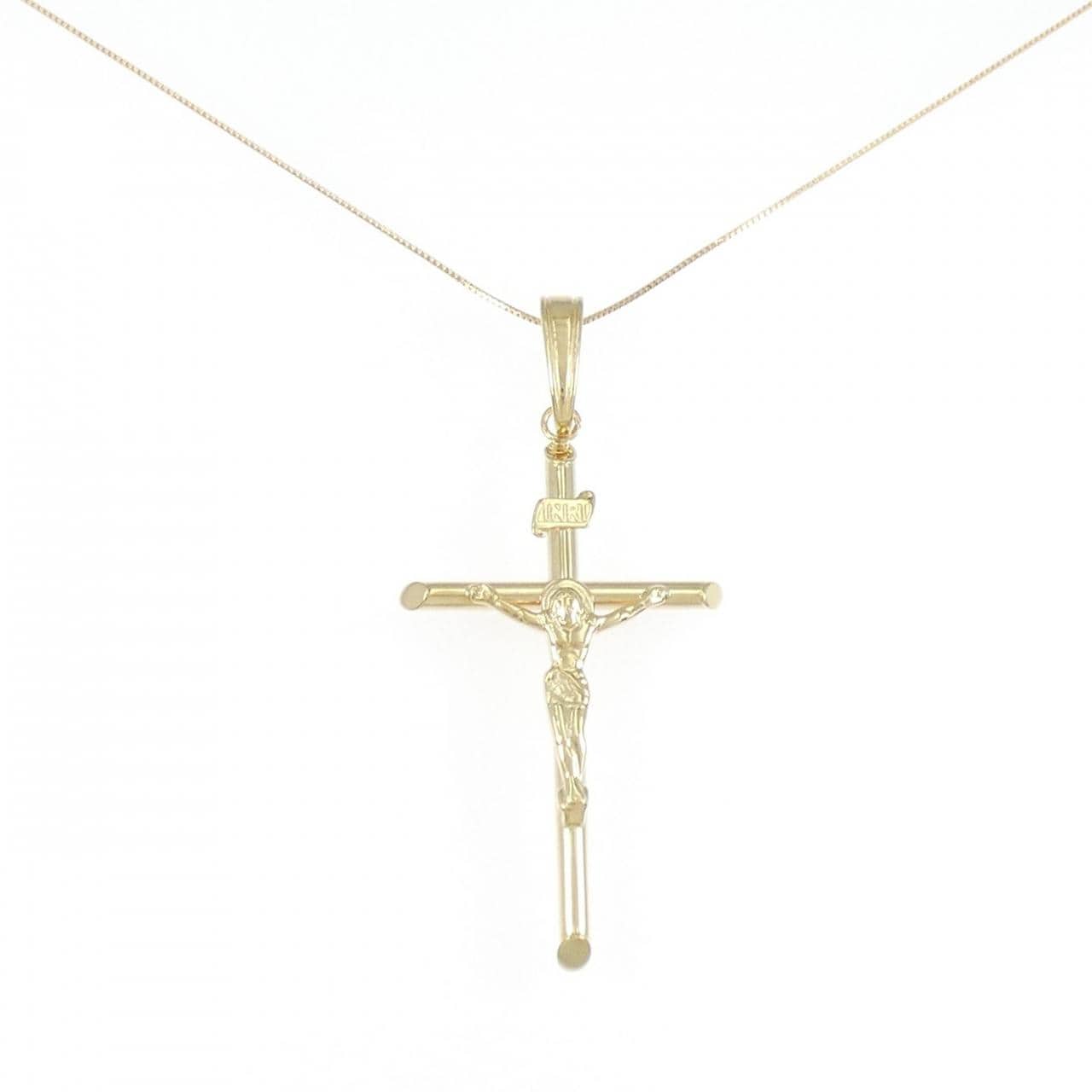 K18YG cross necklace