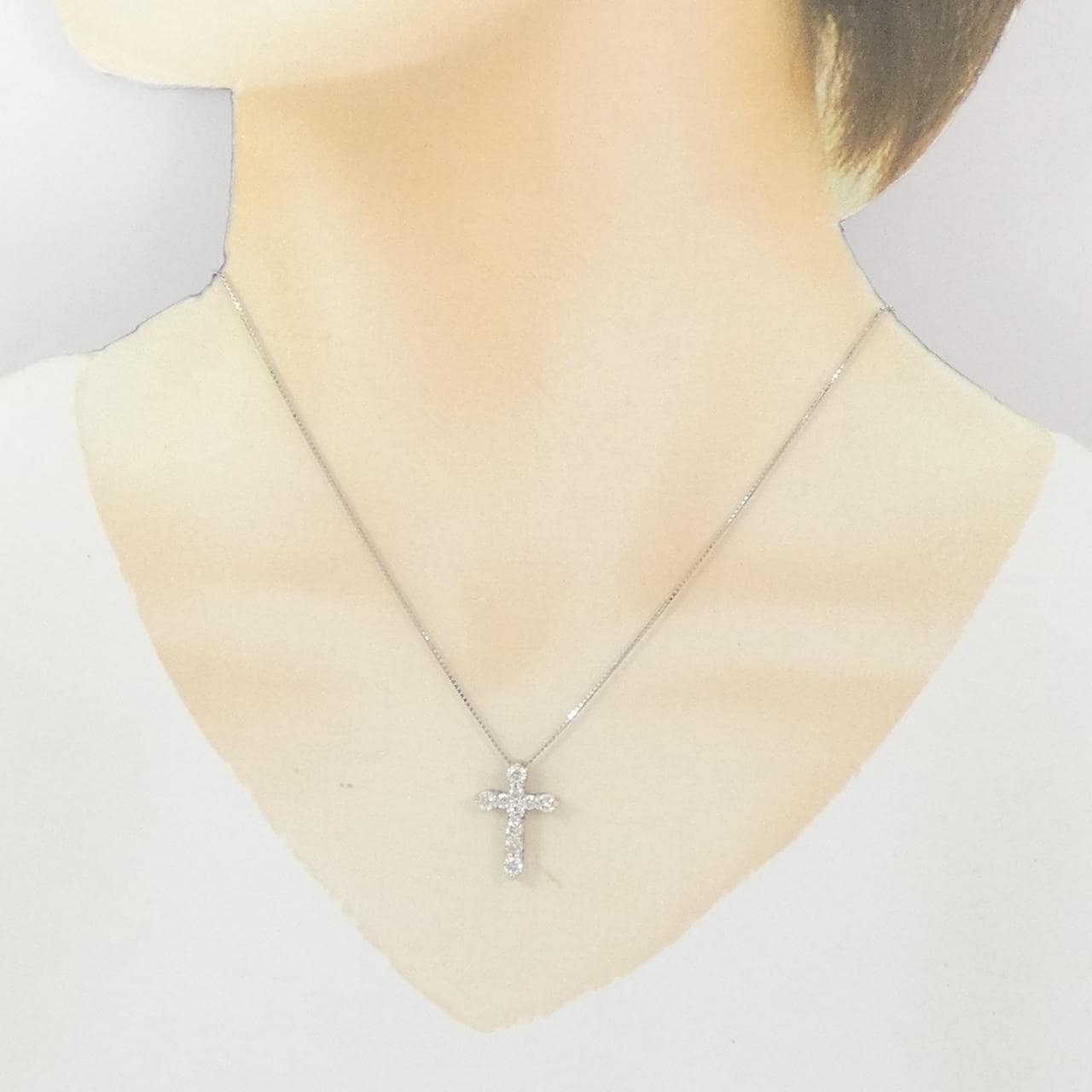 PT900/PT850 クロス ダイヤモンド ネックレス 1.00CT