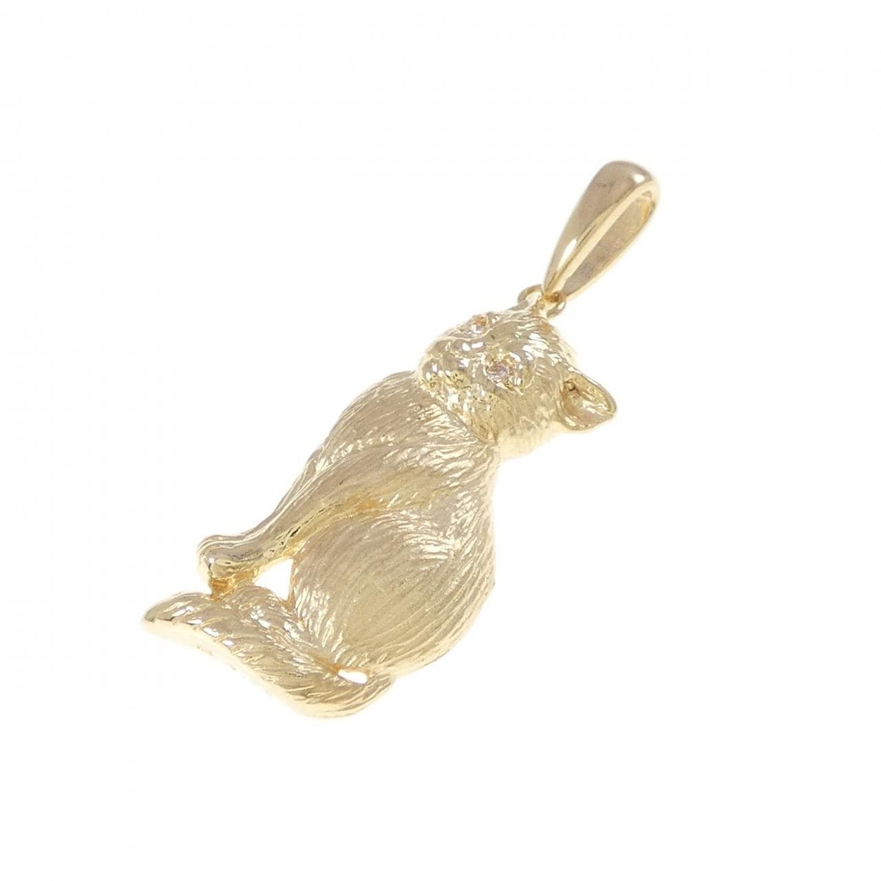 K18YG キャット ダイヤモンド ペンダント 0.01CT