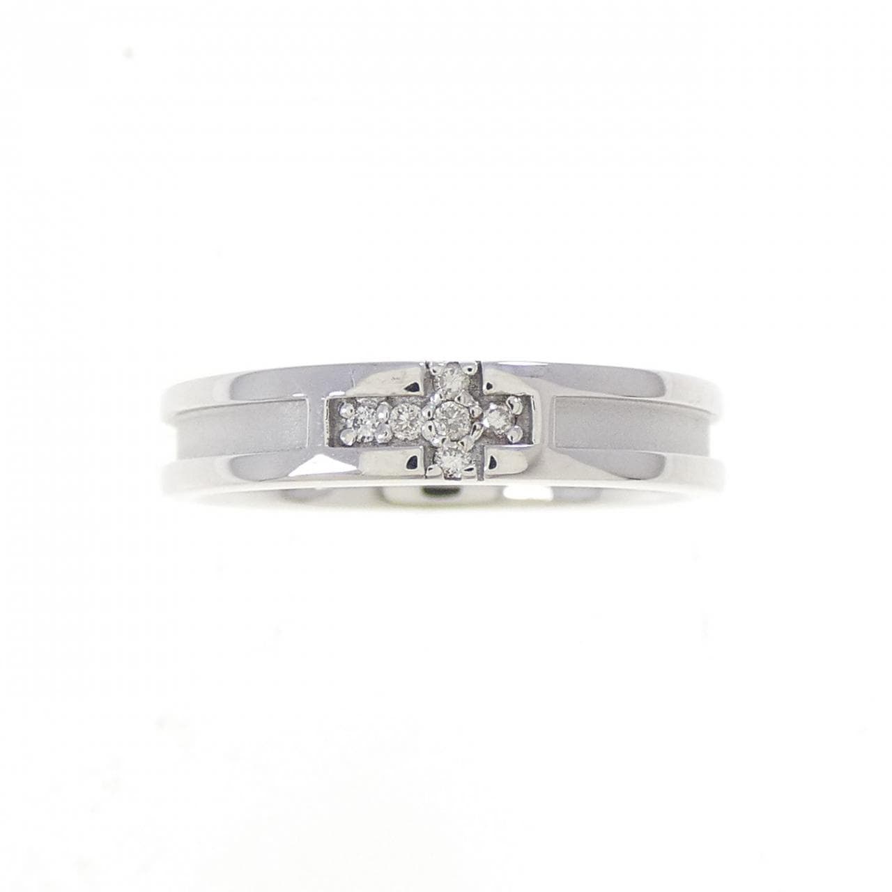 K10WG クロス ダイヤモンド リング 0.03CT