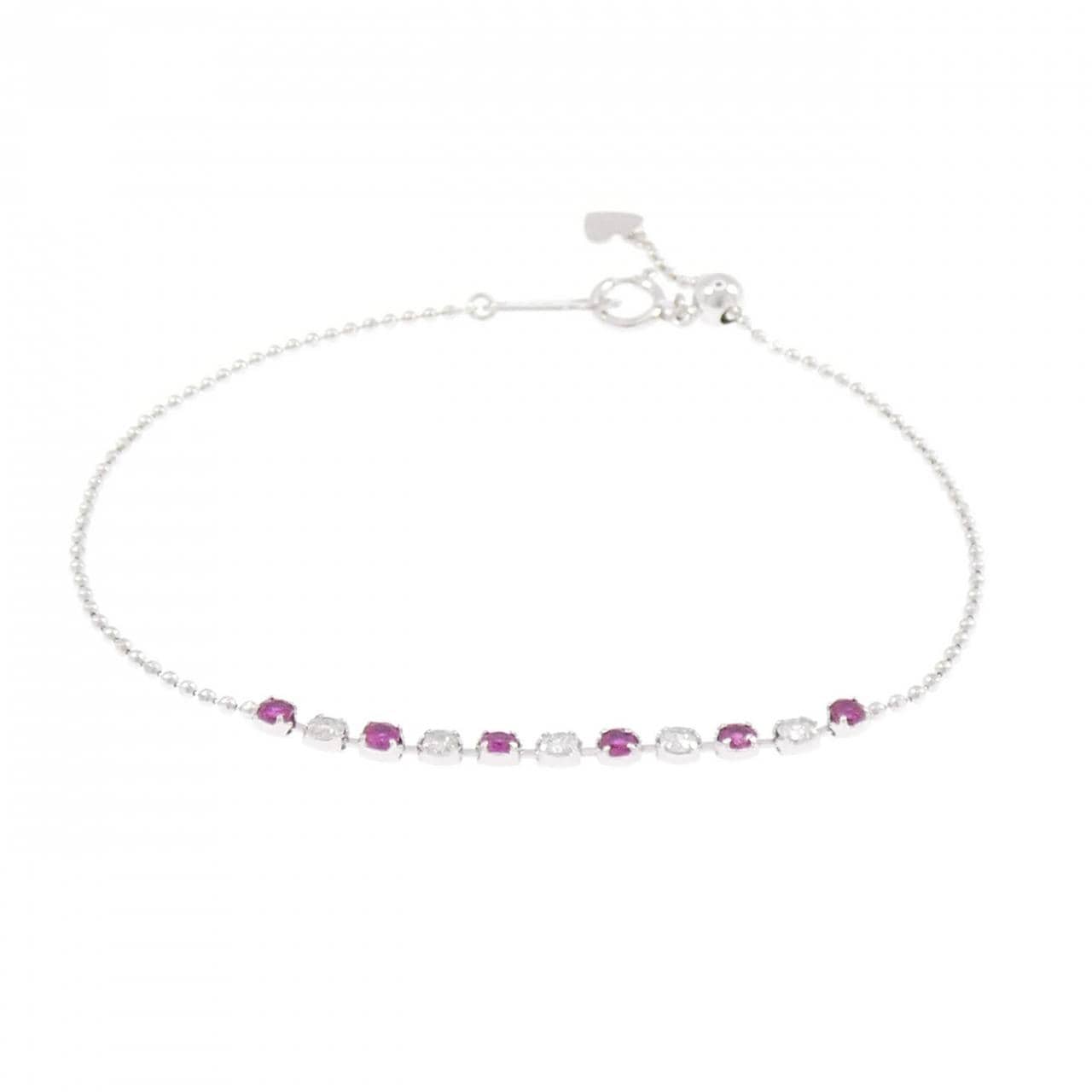 K18WG ルビー ブレスレット 0.30CT