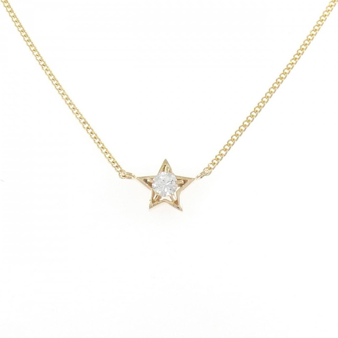 K18YG スター ダイヤモンド ネックレス 0.12CT