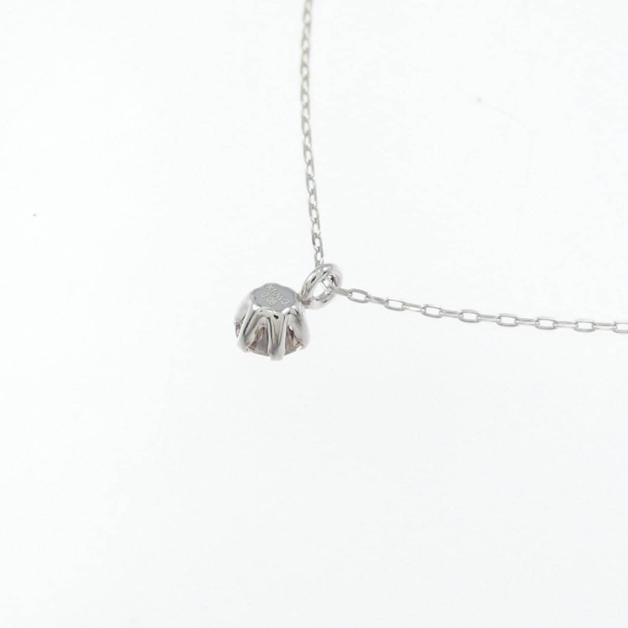 K10WG ソリティア ダイヤモンド ネックレス 0.08CT