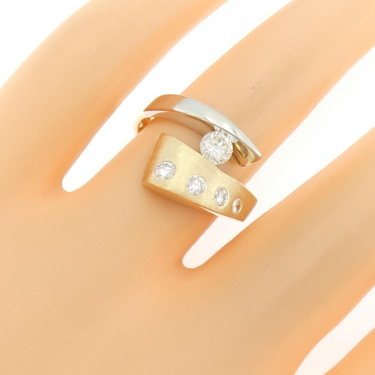 K18YG/PT900 ダイヤモンド リング 0.47CT