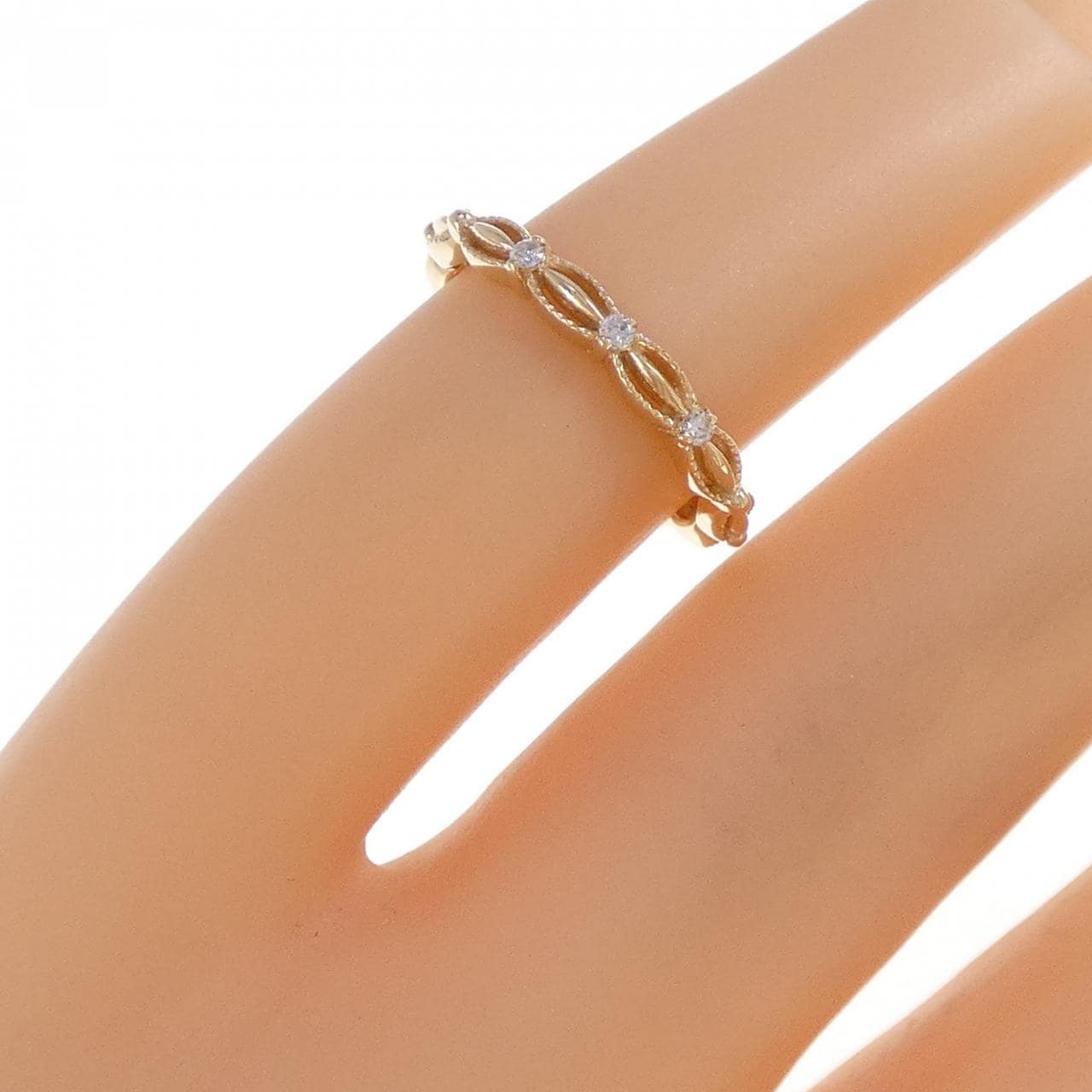 アガット ダイヤモンド ピンキーリング 0.02CT