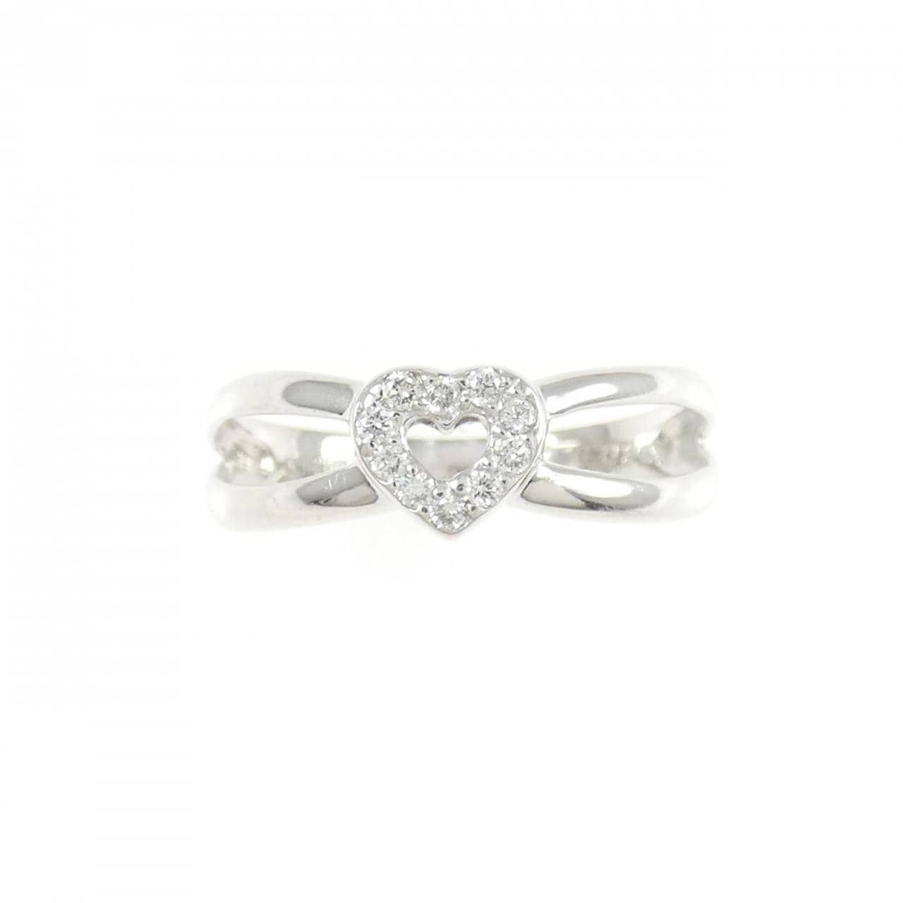 K18WG ハート ダイヤモンド リング 0.08CT