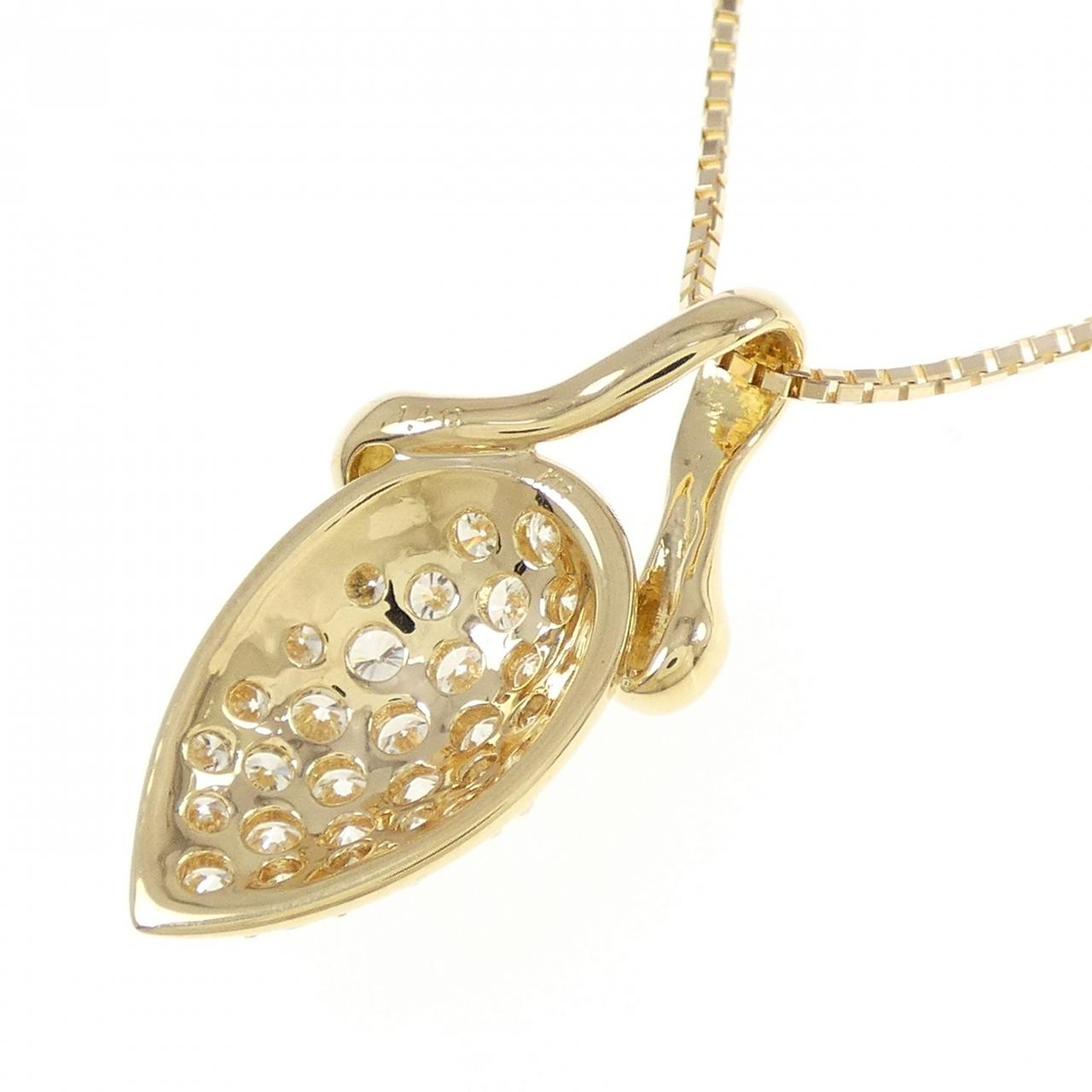 K18YG パヴェ ダイヤモンド ネックレス 1.40CT