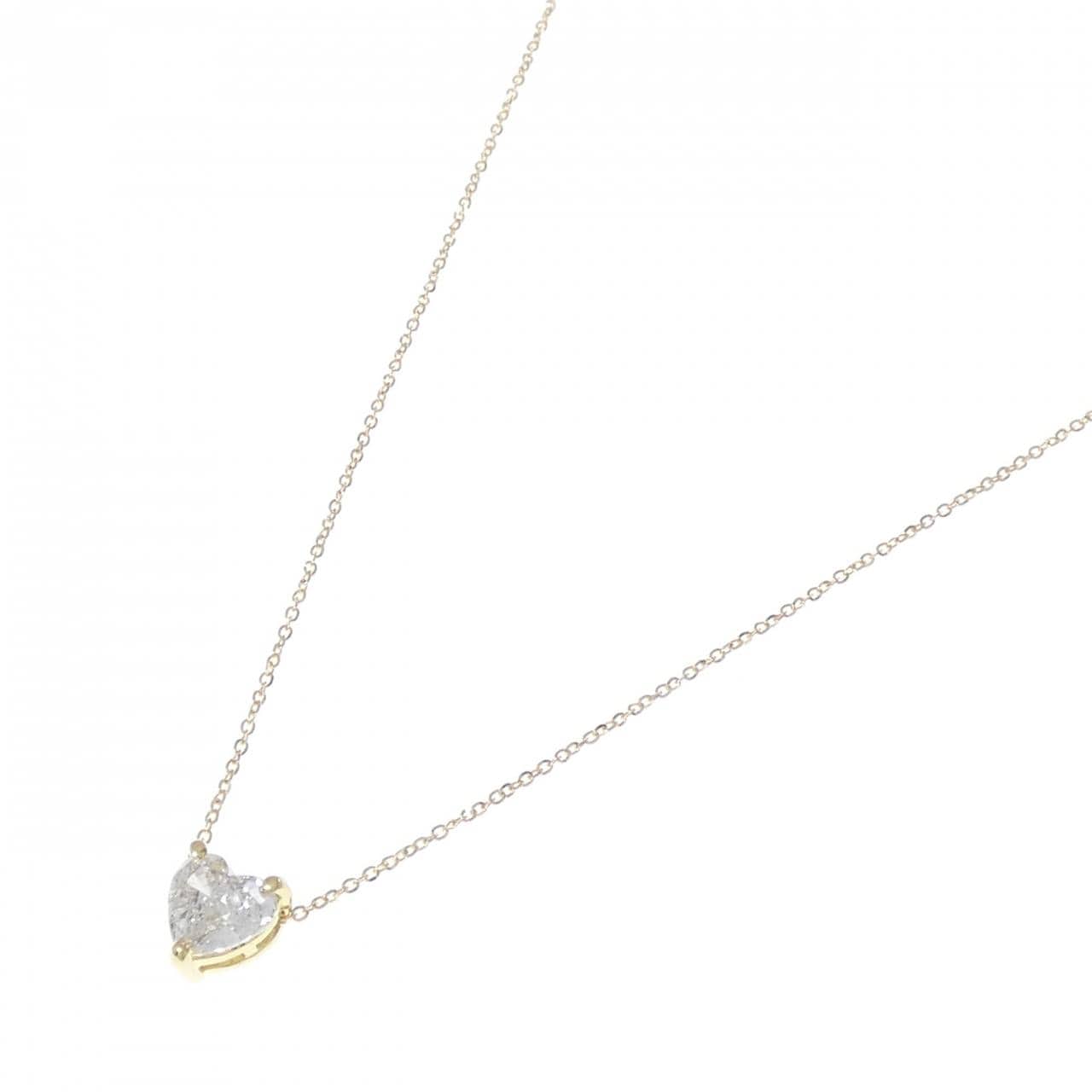 K18YG ダイヤモンド ネックレス 1.064CT H SI2 ハートシェイプ