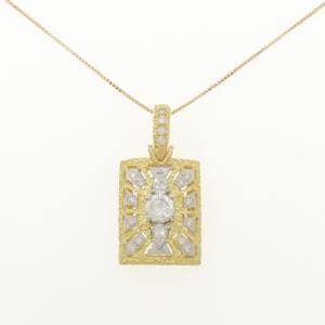 K18YG/PT900 ダイヤモンド ネックレス 0.784CT K VS2 Good