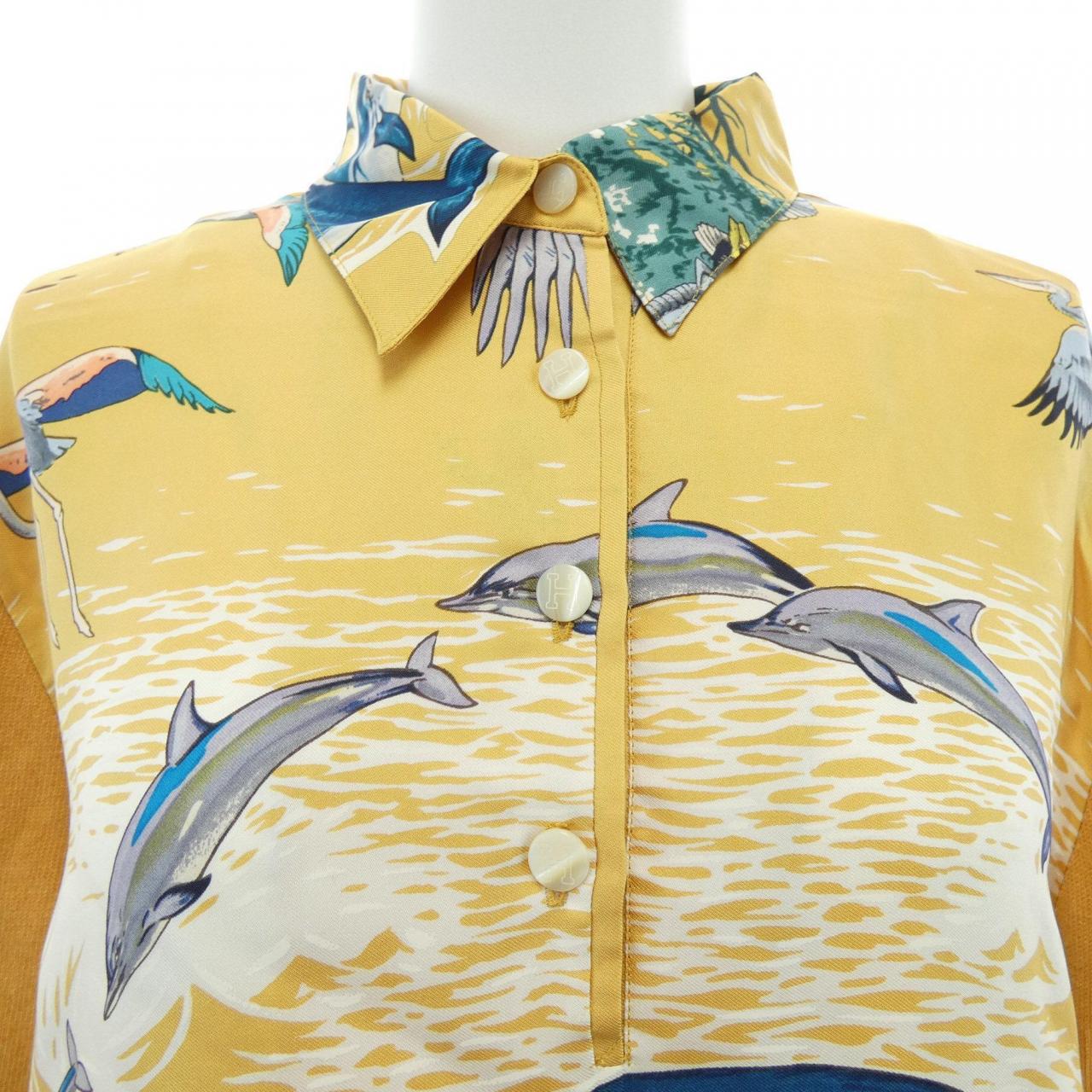 【ヴィンテージ】エルメス HERMES LAVIE PRECIEVSE DE LA MEDITERRANEE ツイルレーヌ. ポロシャツ