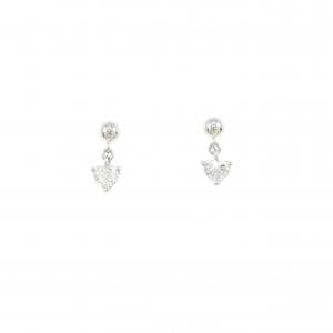 PT900 ハート ダイヤモンド ピアス 0.386CT