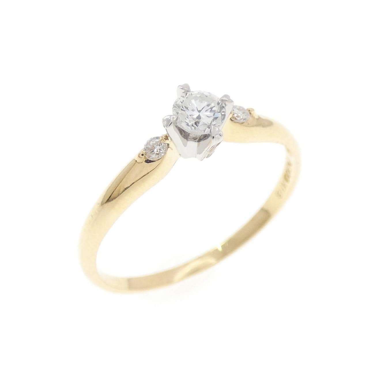 K18YG/PT900 ダイヤモンド リング 0.16CT